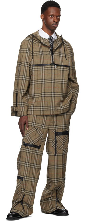 Bunda Burberry Burberry Check Silk Blend Hooded Jacket Hnedá | 8108324, 3