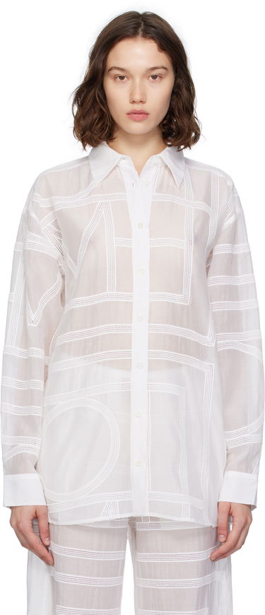 Košeľa TOTEME TOTEME Classic Crochet Shirt Biela | 253-WRT0480-FB0441, 0