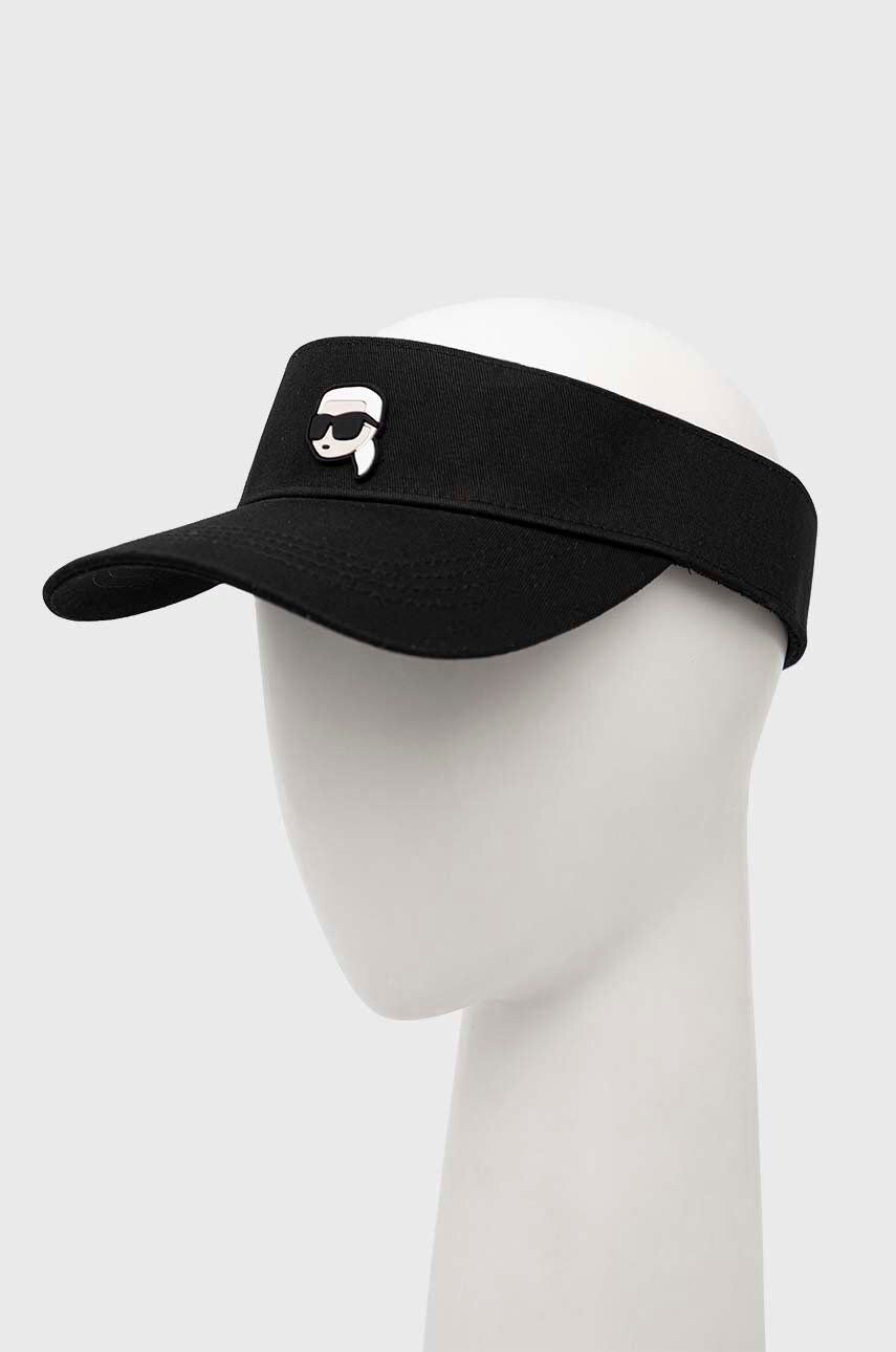 Klobúk KARL LAGERFELD Kšilt černá barva, s aplikací Čierna | 231W3402, 0
