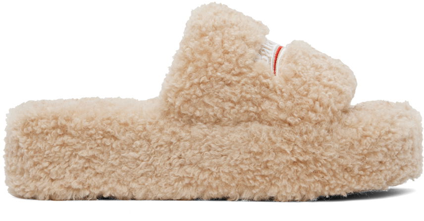 Tenisky a topánky Balenciaga Furry Platform Slides "Beige" Béžová | 762826 W2DO1, 0
