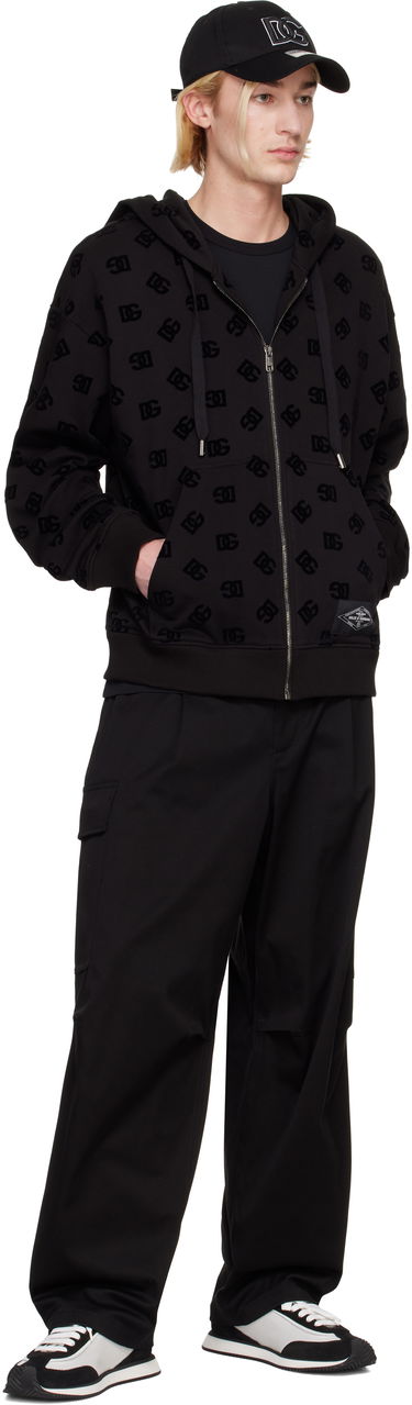 Mikina Dolce & Gabbana Flocked Logo Zip-Up Hoodie Čierna | G9AIYTG7NWD, 3
