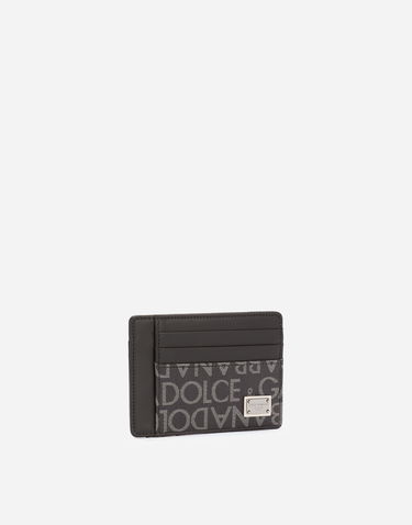 Peňaženka Dolce & Gabbana Coated Jacquard Card Holder Čierna | BP3325AJ7058B969, 1