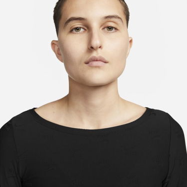 Crop Top Nike Long-Sleeve Top With Print Čierna | DQ6919-010, 1