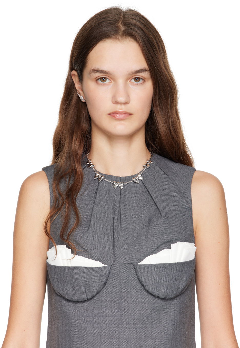 Náhrdelník SHUSHU/TONG SHUSHU/TONG YVMIN Edition Metal Bow Necklace Metalická | 21378SLV00NN, 1