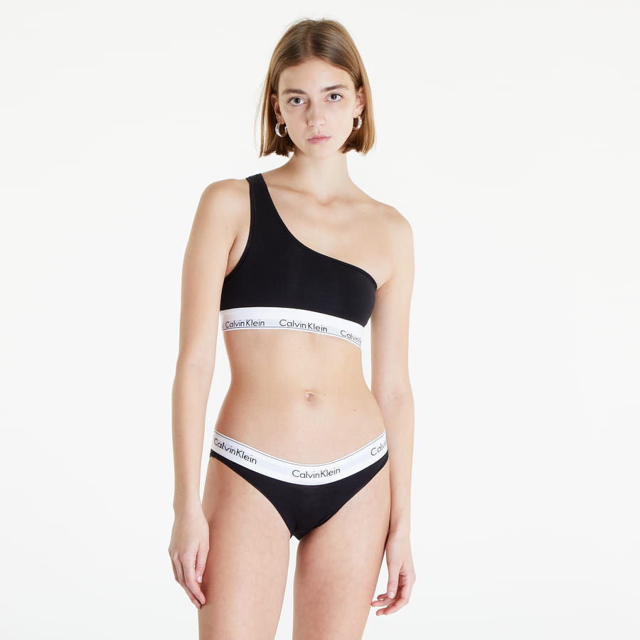 Podprsenka CALVIN KLEIN Modern Cotton Unlined Bralette (One Shoulder) Čierna | QF7007E UB1, 0