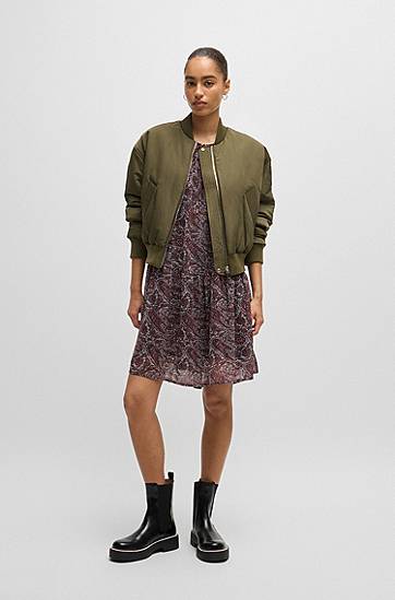 Bomber bunda BOSS Reversible Water-Repellent Bomber Jacket Zelené | 50521621, 1