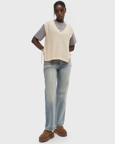 Sveter ØLÅF Olaf Open Knit Vest Béžová | W200702-OFF-WHITE, 1