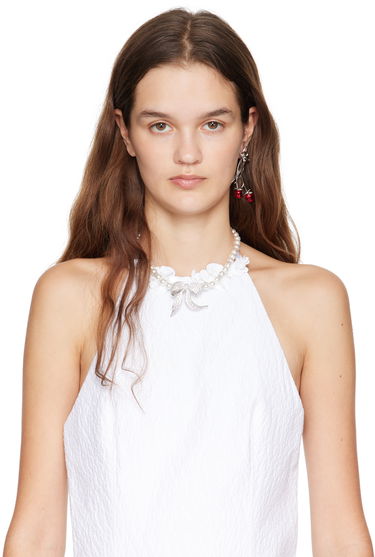 Náušnice SHUSHU/TONG SHUSHU/TONG YVMIN Edition Double Rose Bow Earring Červená | 22326RED00DL, 2