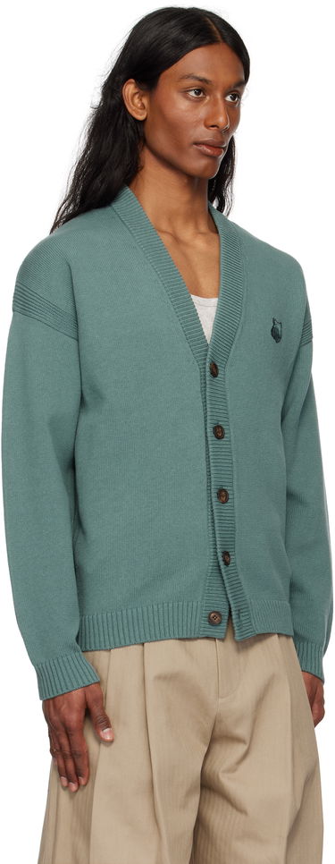 Sveter MAISON KITSUNÉ Maison Kitsuné Bold Fox Head Patch Comfort Cardigan Šedá | OM00502KT1099, 4