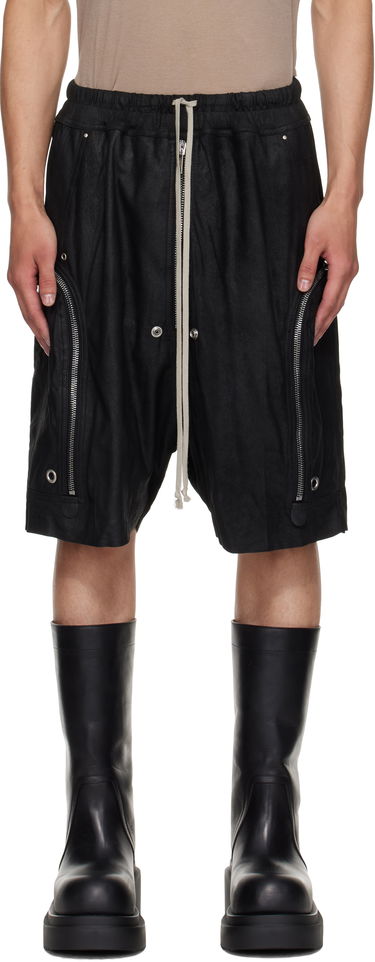 Šortky Rick Owens Rick Owens Bauhaus Bela Leather Shorts Čierna | RU02E1392 LBA, 0