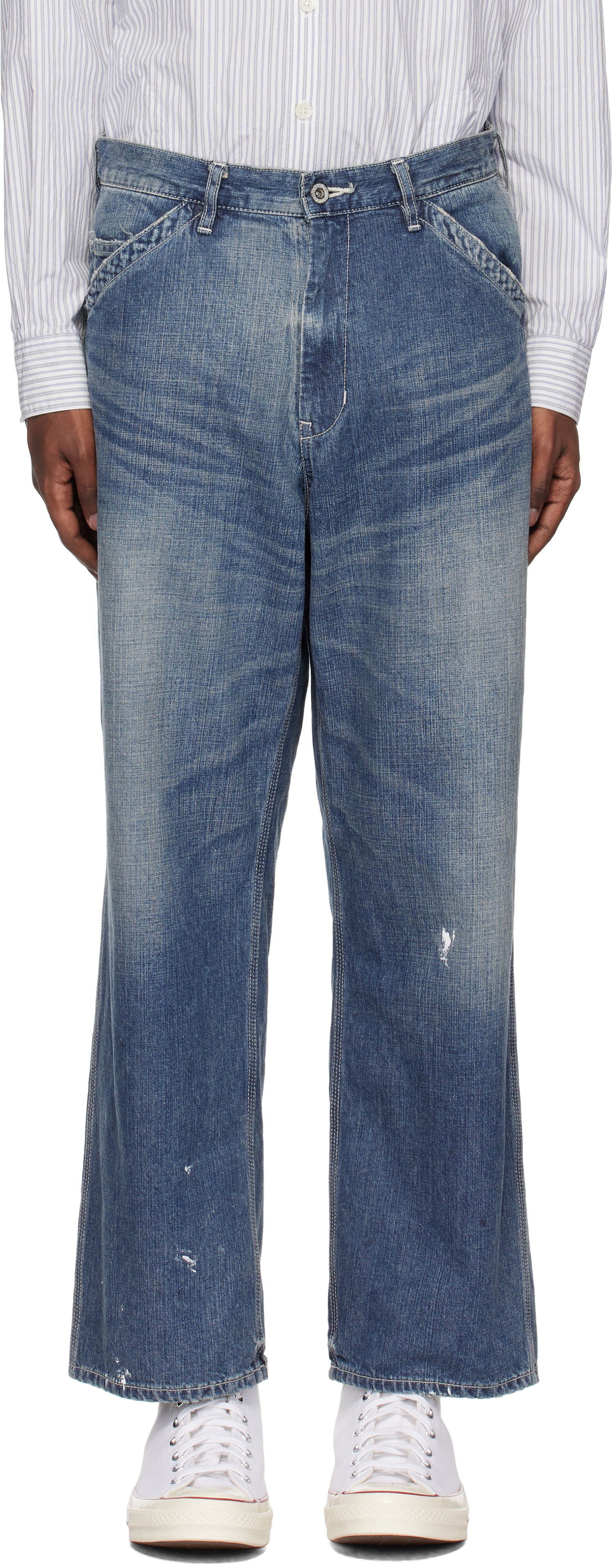 Džínsy Neighborhood Washed Utility Jeans Modrá | 242SPNH-PTM04, 0