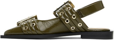 Starostlivosť o obuv GANNI GANNI Buckle Flats Zelené | S2872, 2