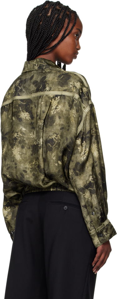 Košeľa R13 R13 Taped Crossover Cropped Shirt Zelené | R13WR378-R463B, 2