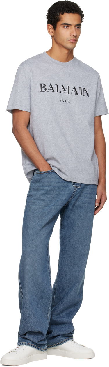 Tričko Balmain Balmain Paris Print Short-Sleeve T-Shirt Šedá | FH2EG000BD33, 3