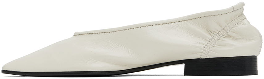 BY FAR Carré Leather Ballerina Flats