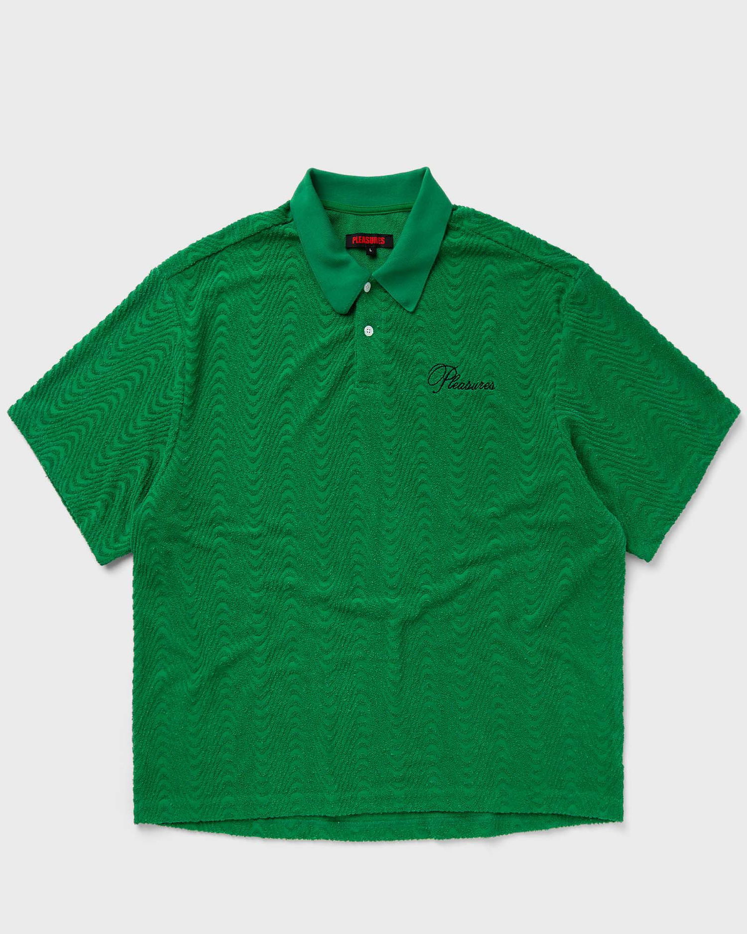 Polo tričko Pleasures ZEN TERRY BOXY POLO Zelené | P24SU037-GREEN, 0