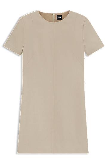 Šaty BOSS Crepe Shift Dress Béžová | 50541993, 0