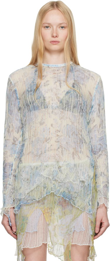 Šaty Diesel Diesel K-Aasmos-A Sheer Layered Long Sleeve Top Modrá | A18017 0AFBT, 0