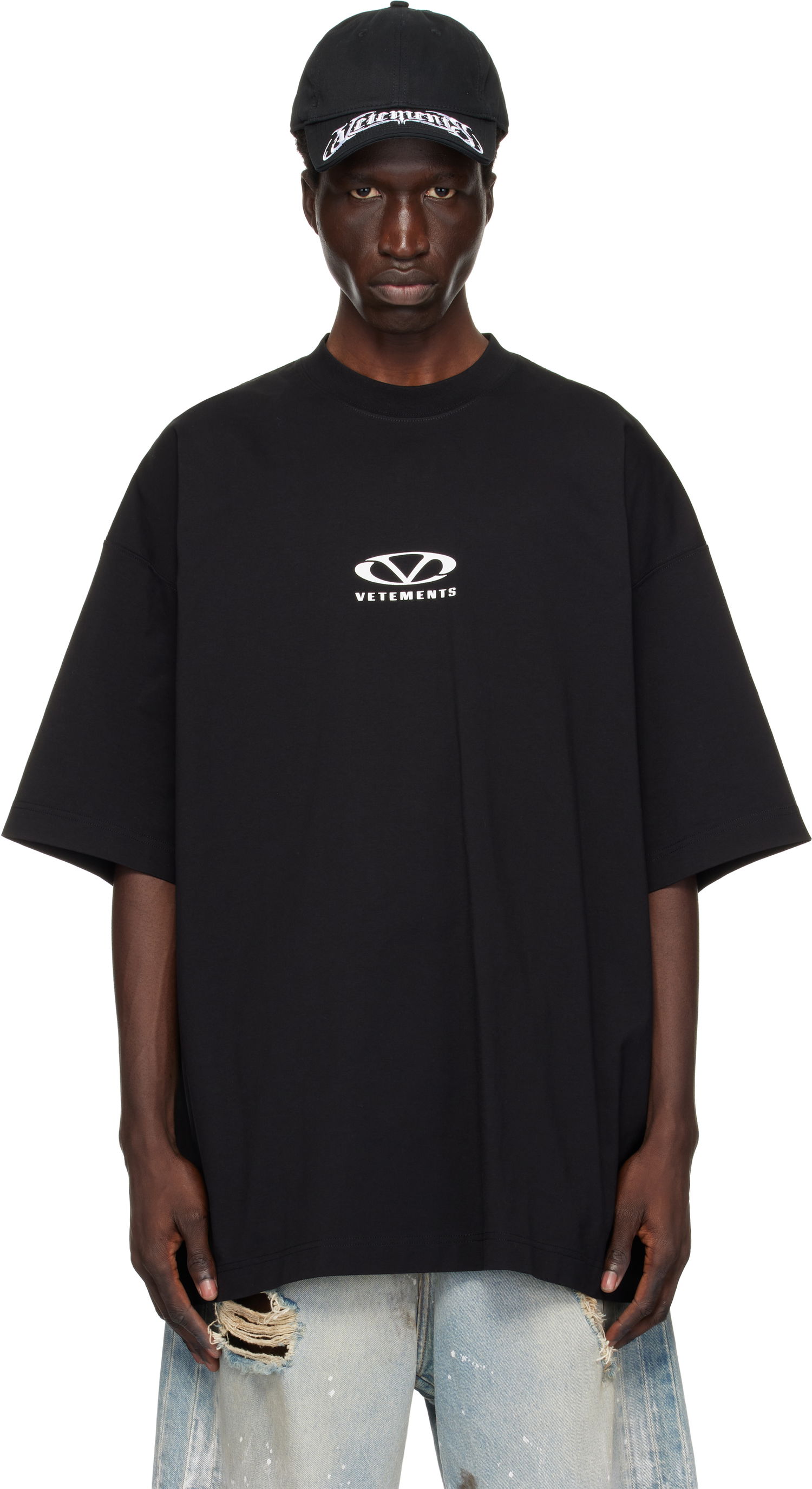 Tričko VETEMENTS Oval Logo Oversized T-Shirt Čierna | UA66TR605BW, 0