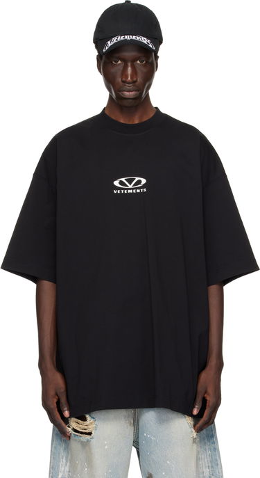 Tričko VETEMENTS Oval Logo Oversized T-Shirt Čierna | UA66TR605BW, 0