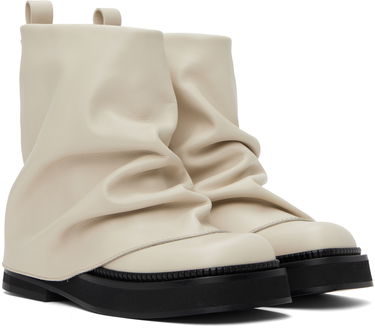 Oblečenie The Attico The Attico Mini Robin Slouchy Leather Boots Béžová | 247WS832 L019, 3