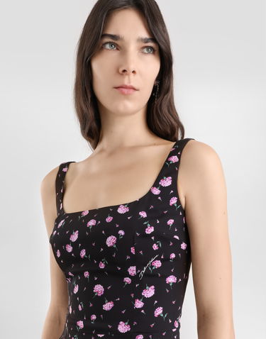Šaty Dolce & Gabbana Carnations-print Sheath Dress Čierna | F6F4ZTFSA8MHN5XX, 3