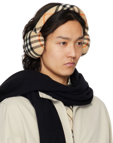 Šál Burberry Burberry Check Wool Earmuffs Béžová | 8105109, 3