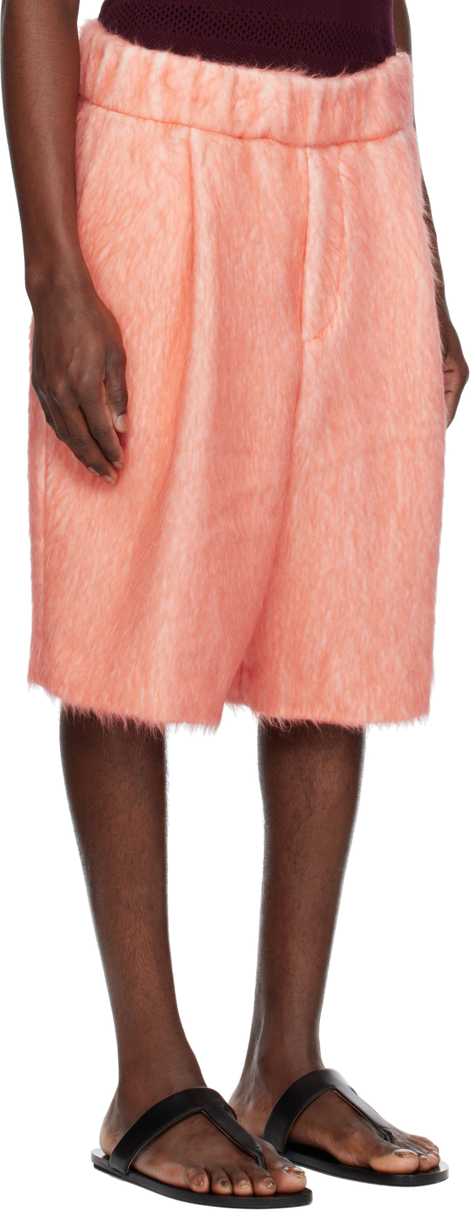 Šortky Dries Van Noten Dries Van Noten Pleated Shag-Knit Shorts Oranžová | 251-020953-1443, 1