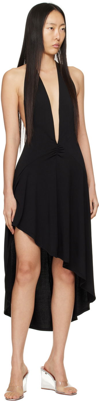Šaty Miaou Miaou Elena Halter Asymmetrical Midi Dress Čierna | 5044VISBLK, 3