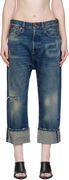 R13 Cuffed Tailored Drop Cropped Jeans
