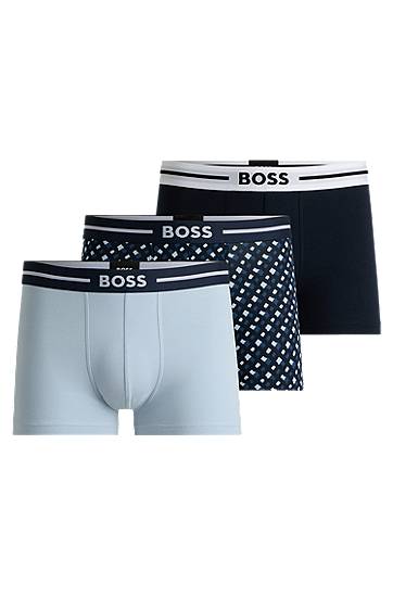Boxerky BOSS BOSS Stretch Cotton Trunks, Three-Pack Modrá | 50531694, 0