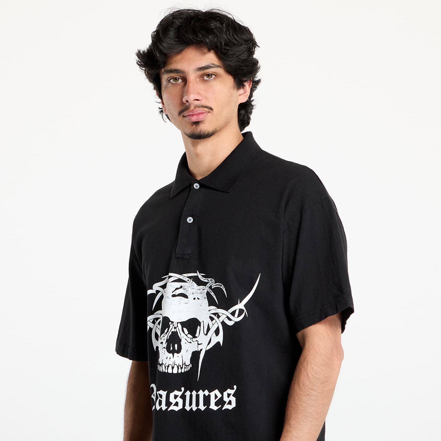 Polo tričko Pleasures Pleasures Tradition Polo Shirt Čierna | P25SU048 BLACK, 1