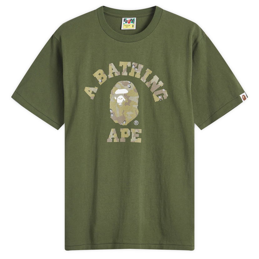 Tričko BAPE Bitmap College T-Shirt Zelené | 001TEK801039M-OLD