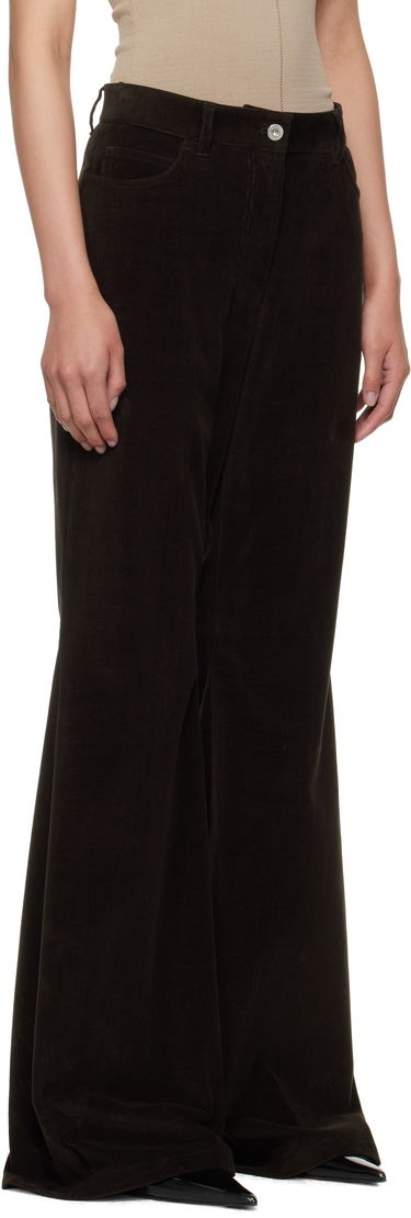 Nohavice FERRAGAMO Ferragamo Flared Corduroy Trousers Hnedá | 785197, 1