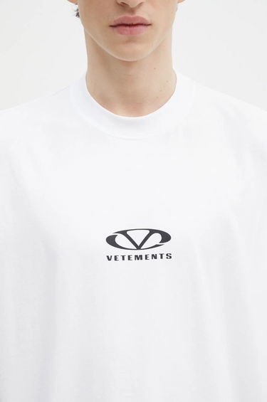 Tričko VETEMENTS Oval Logo Oversized T-Shirt Biela | UA66TR605W, 3