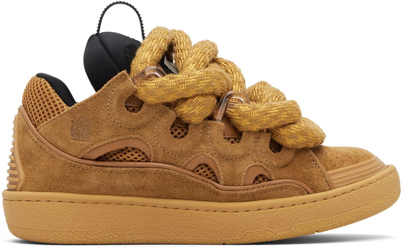Tenisky a topánky LANVIN Tan Curb Leather With Snake Laces Sneakers Béžová | FU-SKDK12-DRCO-H25