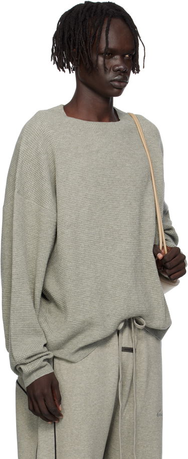 Mikina Fear of God Fear of God ESSENTIALS Waffle Long Sleeve Crewneck Sweatshirt Šedá | 192SP256165F, 1