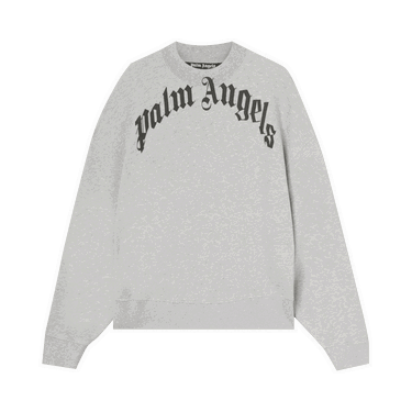 Mikina Palm Angels Curved Logo Crew Sweat Šedá | PMBA026C99FLE0010910, 0
