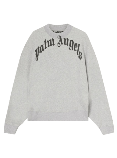 Mikina Palm Angels Curved Logo Crew Sweat Šedá | PMBA026C99FLE0010910