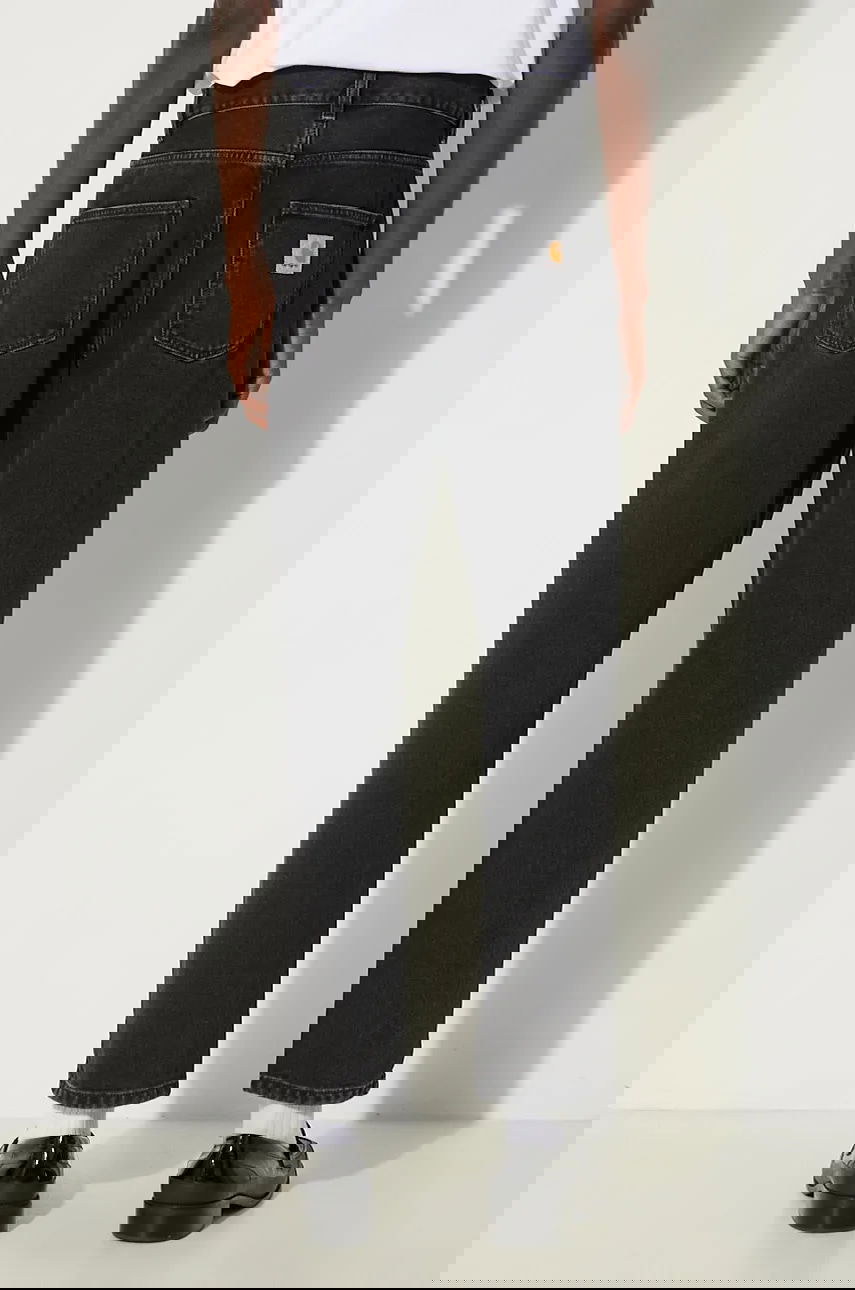 Džínsy Carhartt WIP Carhartt WIP Straight Fit Cropped Jeans Čierna | I029208.BLACK.STON, 1