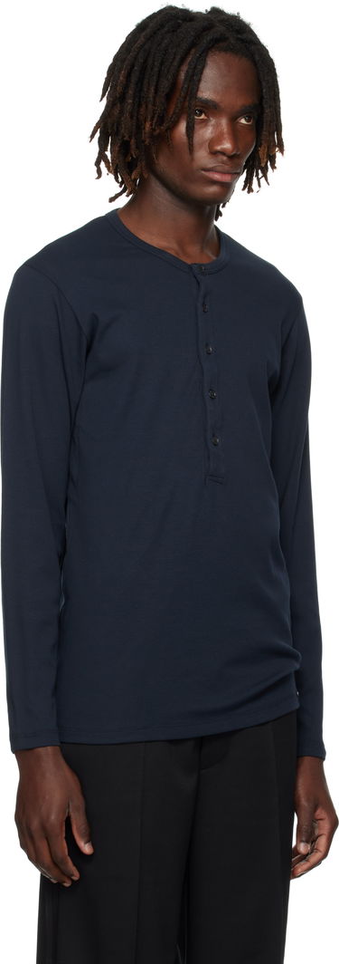 Tričká a tielka Tom Ford TOM FORD Cotton Henley Navy | T4M151040, 1
