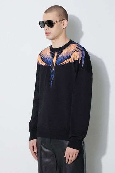 Sveter Marcelo Burlon Marcelo Burlon Icon Wings Knit Boxy Crew Sweatshirt Čierna | CMHE024S24KNI0011026, 3