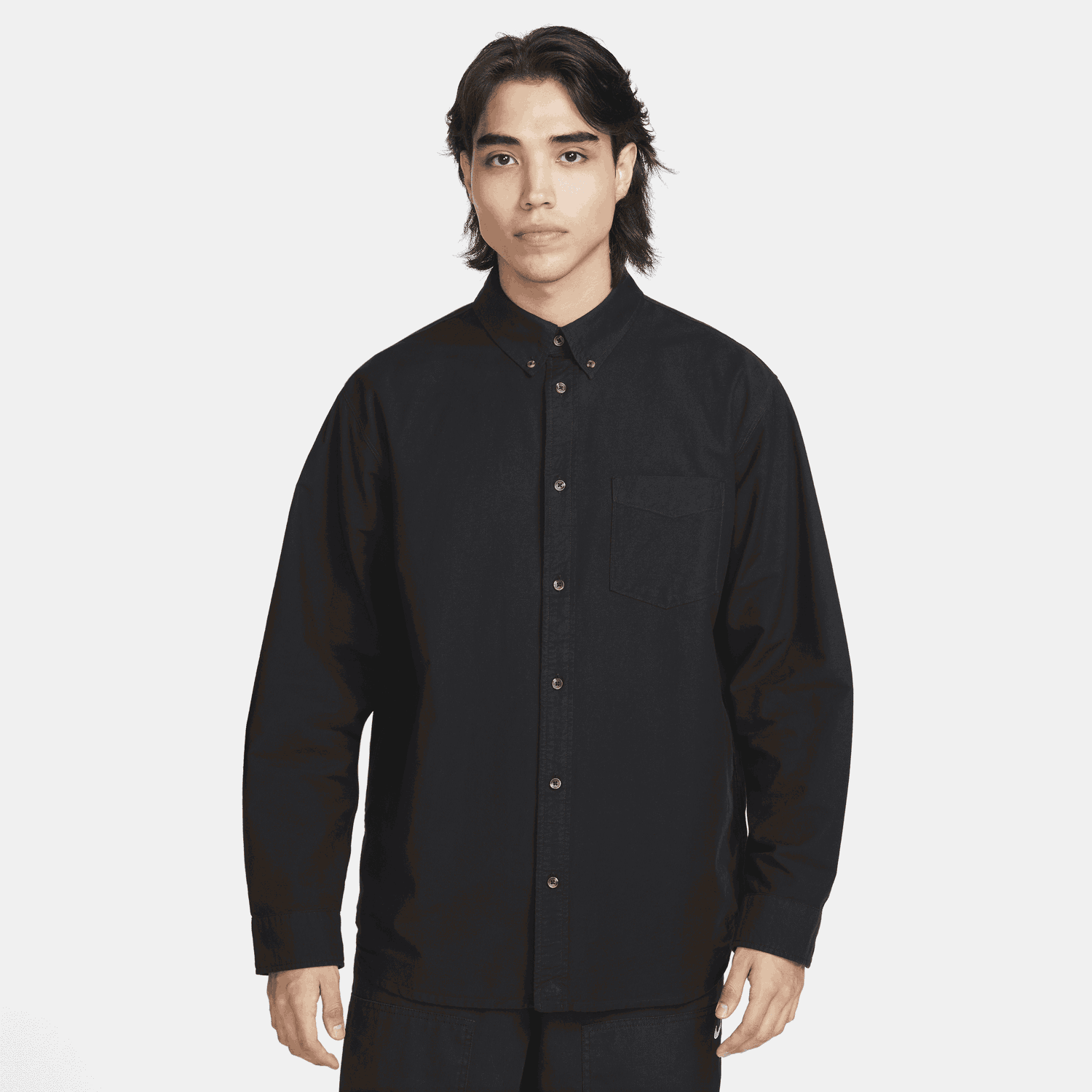 Košeľa Nike Life Long-Sleeve Oxford Button-Down Shirt Čierna | FN3125-010, 0