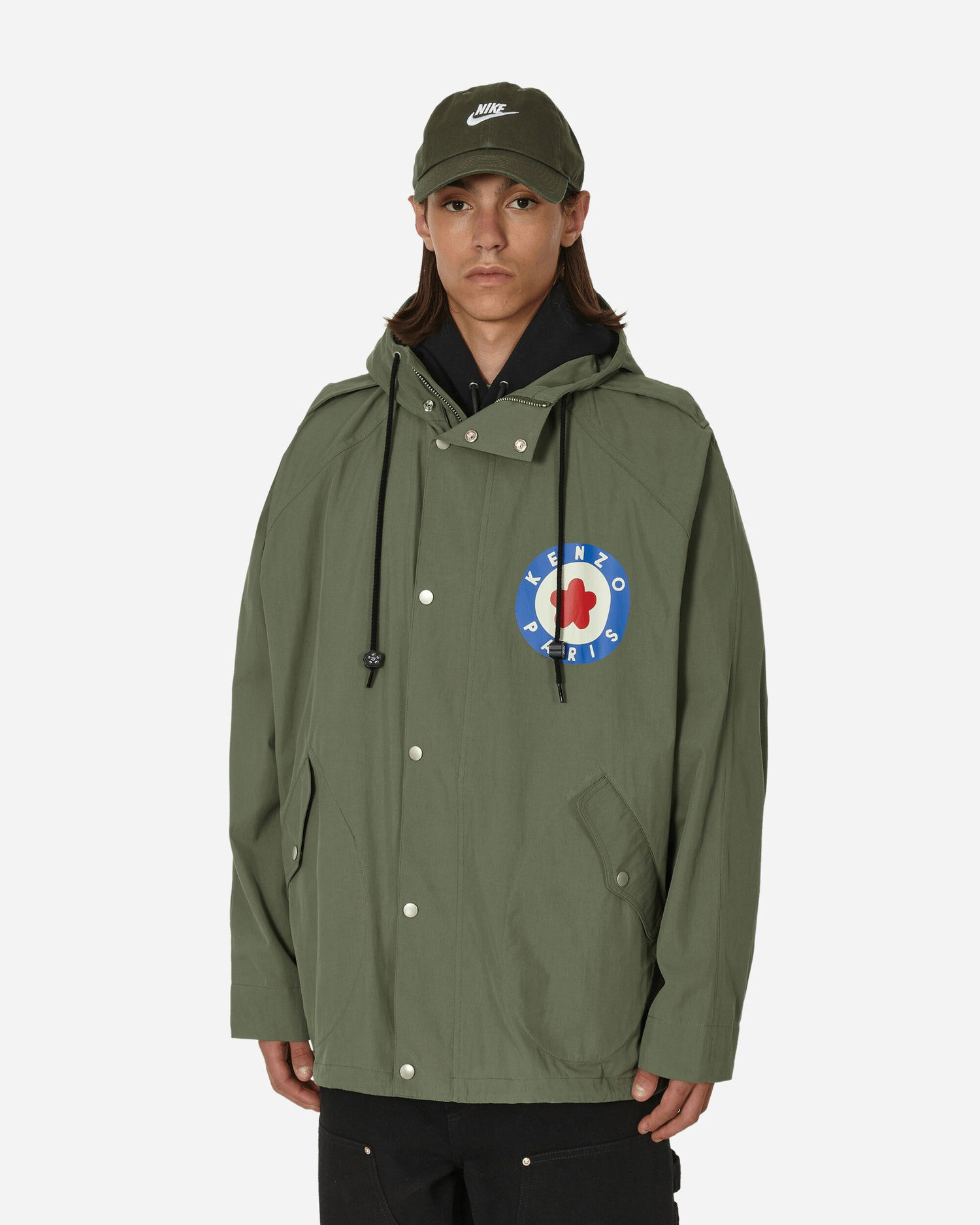 Bunda KENZO Target Bat-Wing Windbreaker Dark Khaki Zelené | FD65BL1599NF 51, 1