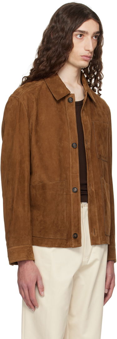 Bunda BOSS Regular-Fit Suede Jacket Hnedá | 50543204, 2