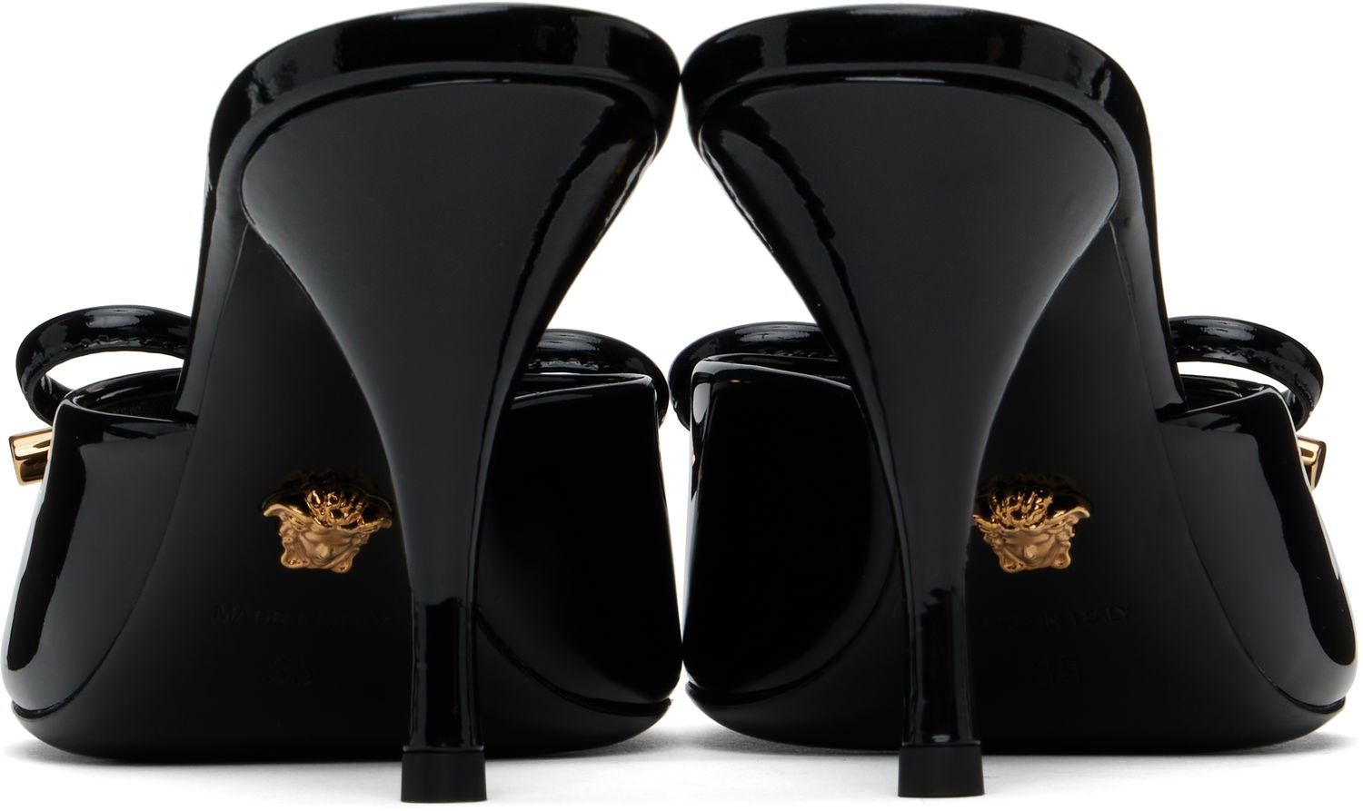 Starostlivosť o obuv Versace Versace Opera Bow Patent Heeled Sandals Čierna | 1018239_D2VE_1B00V, 1