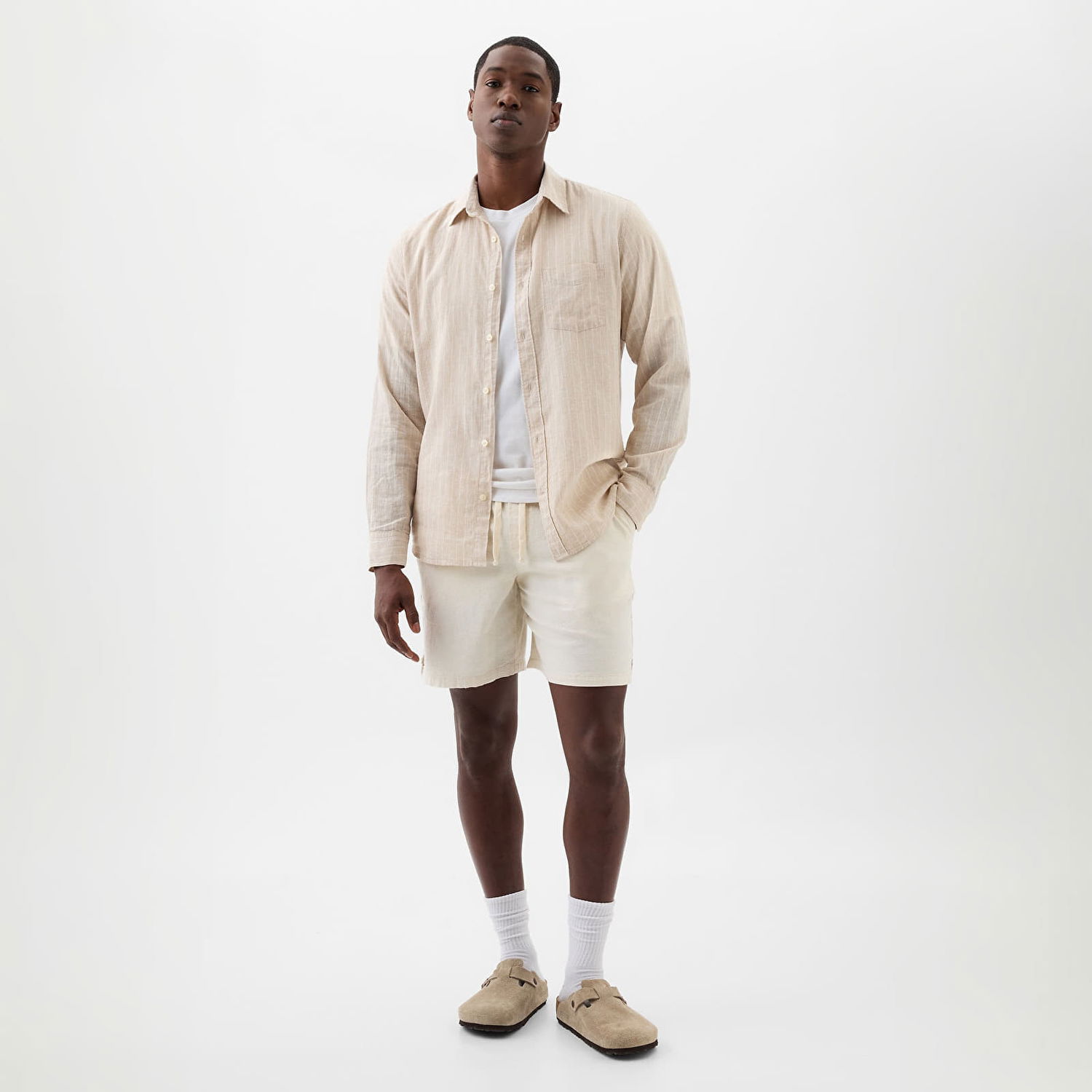 Šortky GAP 8 Inch Linen Cotton Easy Shorts Chino Béžová | 866195-05, 0