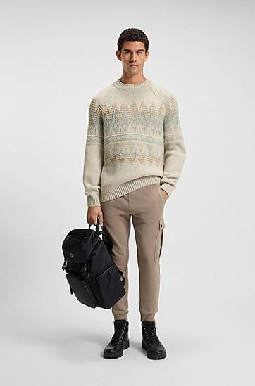 Sveter BOSS Relaxed-fit Fair Isle Knitted Sweater Rôznofarebný | 50548686, 1