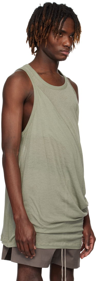 Tielko Rick Owens Rick Owens Hollywood Anthem Draped Tank Top Biela | RU01E5152 UC, 4