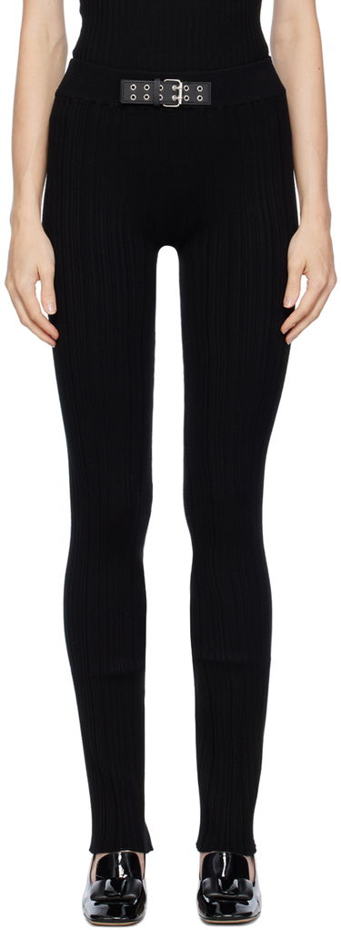 Nohavice Moschino Jeans Buckle Detail Trousers Čierna | 380 8711, 0